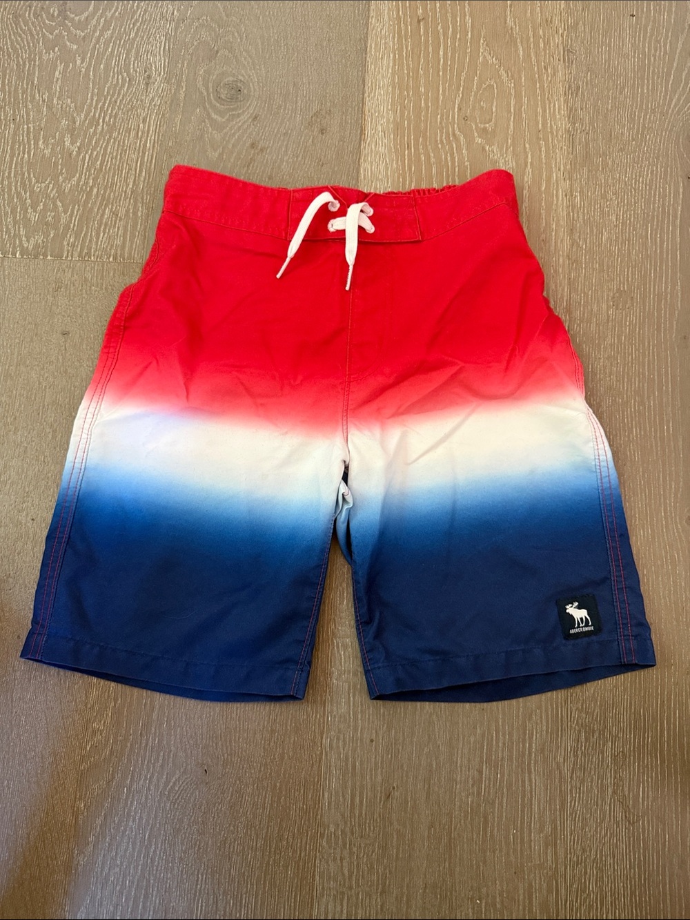 abercrombie kids Red White Blue Ombre Swim Trunks